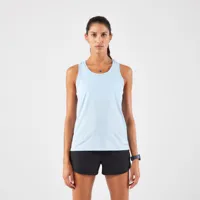 débardeur de running respirant femme - kiprun run 100 bleu ciel - kalenji