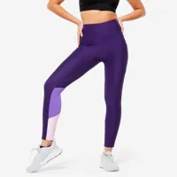 legging avec poche téléphone fitness cardio femme violet et lilas - domyos