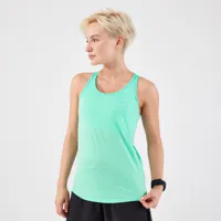 débardeur running avec brassière intégrée femme - kiprun run 500 confort vert - kiprun