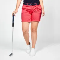 short chino golf femme - mw500 rose groseille - inesis