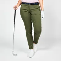 pantalon chino golf coton femme - mw500 brun kaki - inesis