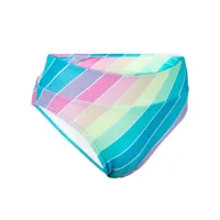 bas de maillot de bain fille - 500 bao rainbow stripes turquoise - olaian