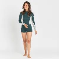 shorty surf manches longues back zip femme - 900 belly olive - olaian