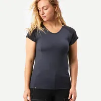 t-shirt de trek manches courtes en laine mérinos femme - mt500 - forclaz