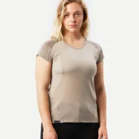 t-shirt de trek manches courtes en laine mérinos femme - mt500 - forclaz