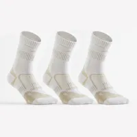 chaussettes tennis coton hautes gael monfils - rs 900 blanc cassé lot de 3 - artengo