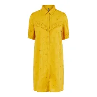 robe chemise jaune broderie anglaise femme pieces