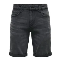 short en jean noir slim fit homme only and sons