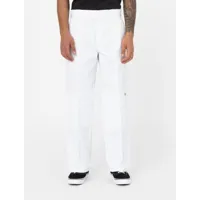 dickies pantalon de travail double knee (unisexe) homme blanc size 40