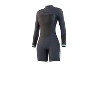mystic brand longarm shorty 3/2mm bzip flatlock women wet suit bleu xl