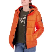 superdry high shine toya jacket orange xs femme
