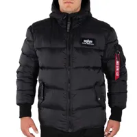 alpha industries hooded puffer fd jacket noir 3xl homme
