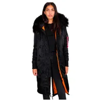 alpha industries long fishtail jacket noir xs femme