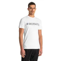 antony morato super-slim in stretch cotton with a rubber-coated logo at the front short sleeve t-shirt blanc xl homme