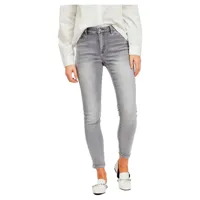 vila ekko regular waist skinny 7/8 jeans gris s femme