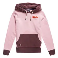 superdry vintage logo ac colour block hoodie rose l femme
