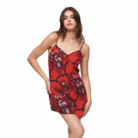 superdry printed slip cami sleeveless short dress rouge l femme