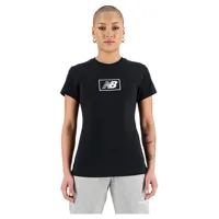 new balance essentials americana jersey athletic fit short sleeve t-shirt noir xs femme