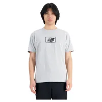 new balance nb essentials logo short sleeve t-shirt gris xl homme