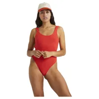 billabong terry rib squareer swimsuit rouge xs femme