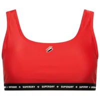 superdry code micro elastic top bikini top rouge xl femme