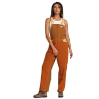 rvca trader overall jumpsuit marron 28 femme