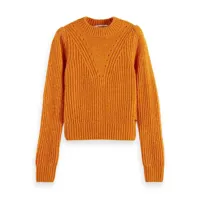 scotch & soda 168910 crew neck sweater orange xs femme