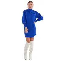 yas fonny long sleeve short dress bleu 2xl femme