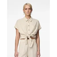 pieces vinsty short sleeve blouse beige 2xl femme