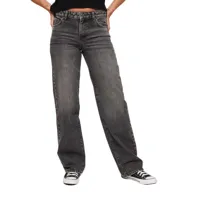 superdry mid rise wide leg regular waist jeans gris 28 / 30 femme