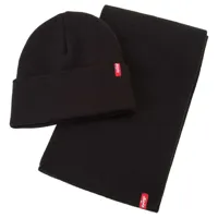 levis accessories holiday gift scarf&beanie set noir  homme