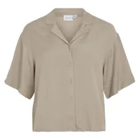 vila pricil short sleeve shirt beige 42 femme