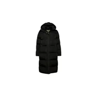 superdry longline puffer jacket noir 2xs femme