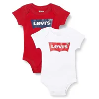 levi´s ® kids batwing short sleeve body 2 units rouge,blanc 6-12 months garçon