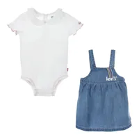 levi´s ® kids top and rainbow skirtall set blanc 18 months fille
