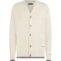 tommy hilfiger monotype tipped cardigan beige m homme