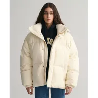 gant cropped oversized down jacket beige xs homme