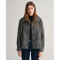 gant pattern cropped wool jacket gris xs femme