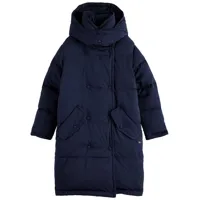 scotch & soda water-repellent double-breasted repreve® filling puffer jacket bleu 10 years fille