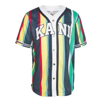 karl kani serif stripe baseball short sleeve t-shirt multicolore l homme