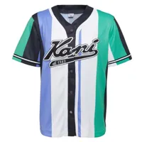 karl kani varsity striped baseball short sleeve t-shirt multicolore l homme