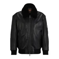 boss jolulu leather jacket noir 46 homme