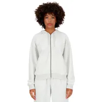 new balance sport essentials french terry full zip sweatshirt blanc xs femme