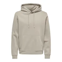 only & sons connor reg hoodie beige s homme
