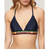 superdry logo triangle bikini top bleu xs femme