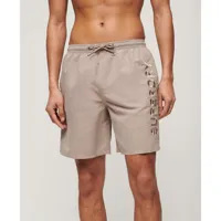 superdry premium embroidered 17´´ swimming shorts beige xl homme