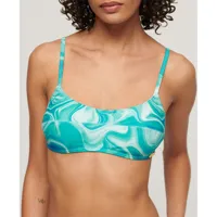 superdry print bralette bikini top bleu xs femme