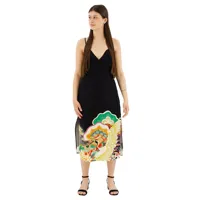 superdry printed slip sleveless long dress multicolore xs femme