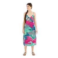 superdry printed slip sleveless long dress multicolore xs femme