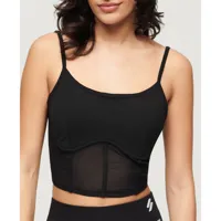 superdry sport tech corset sleeveless t-shirt noir xs femme